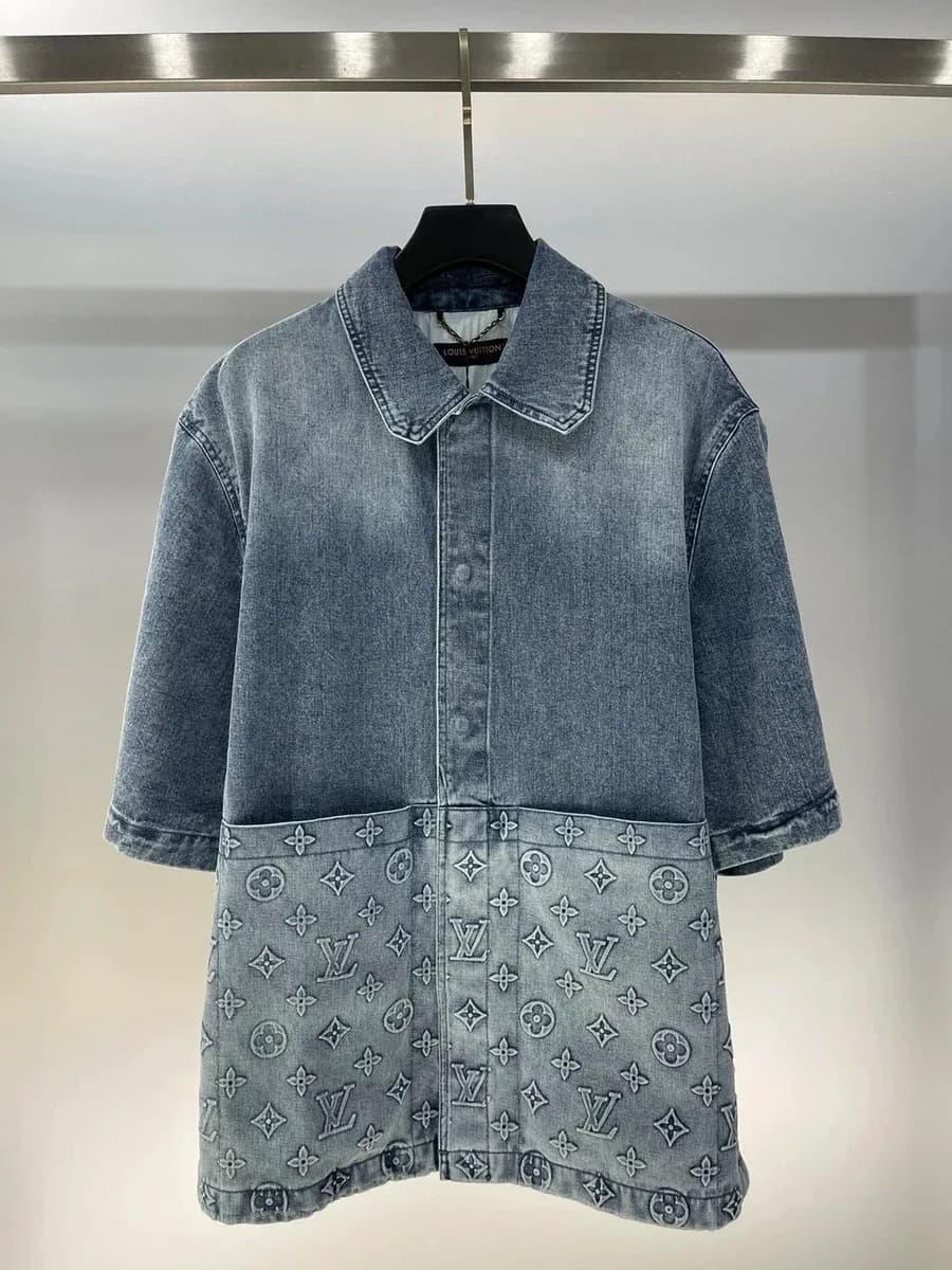 Louis Vuitton Monogram Denim Jacket L-Gradient Short Sleeve
