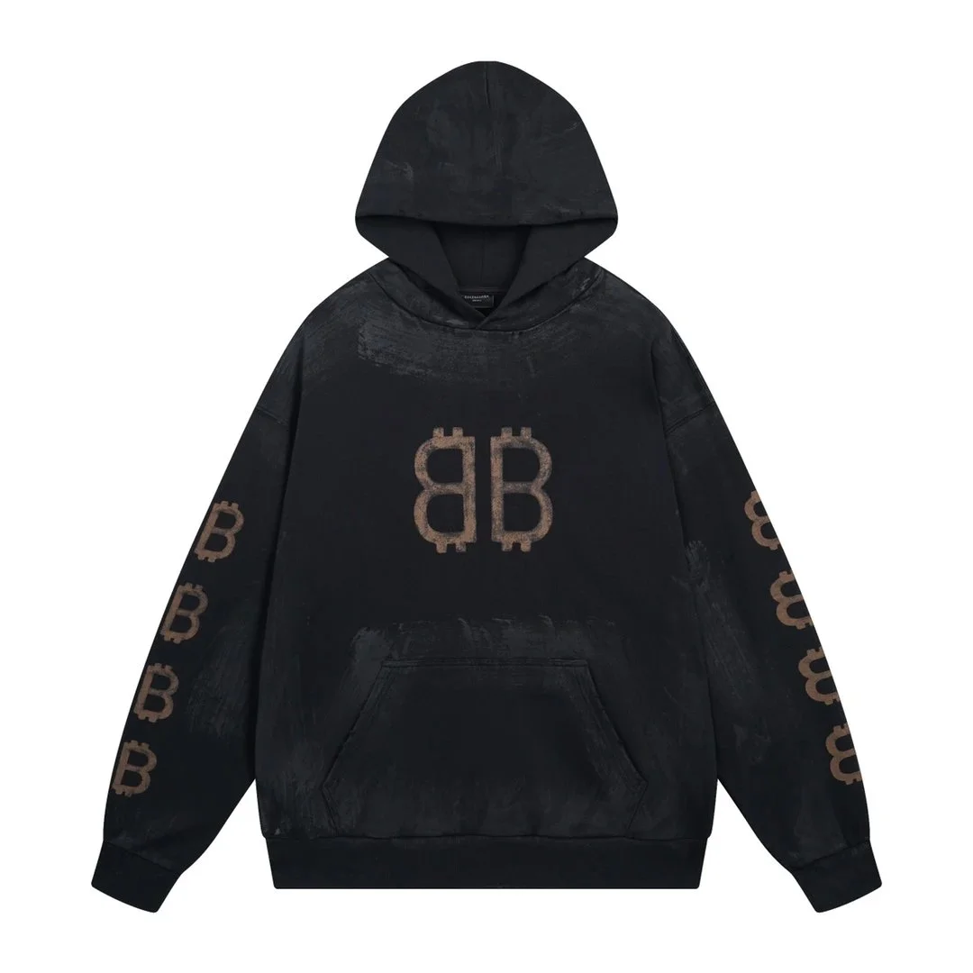 Bitcoin Hoodie Black Bitcoin Print Pullover