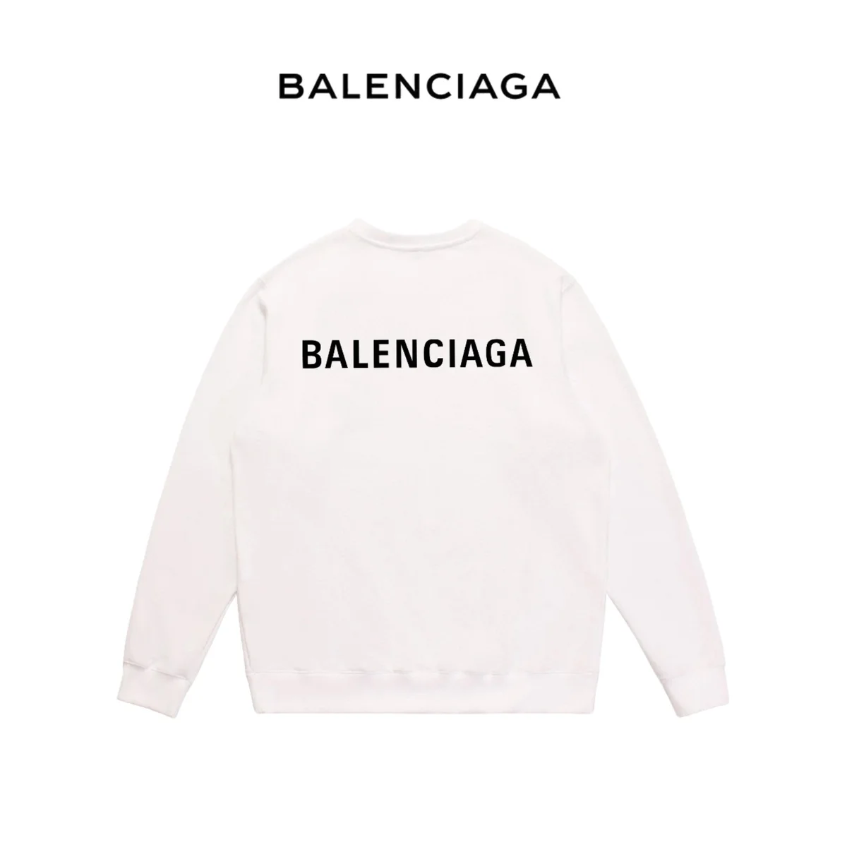 Balenciaga White Logo Crewneck Sweatshirt
