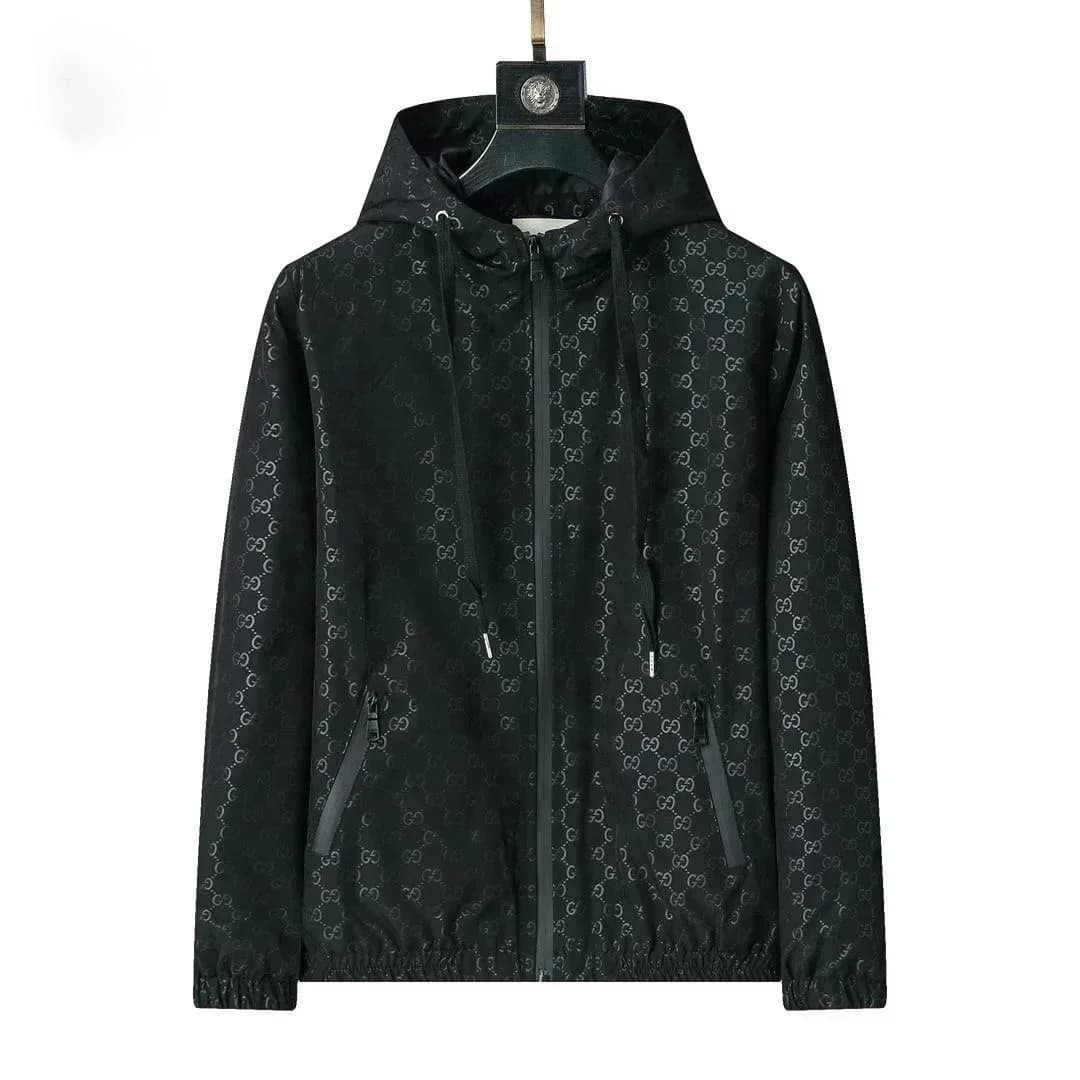 Gucci GG Monogram Windbreaker Black Jacket
