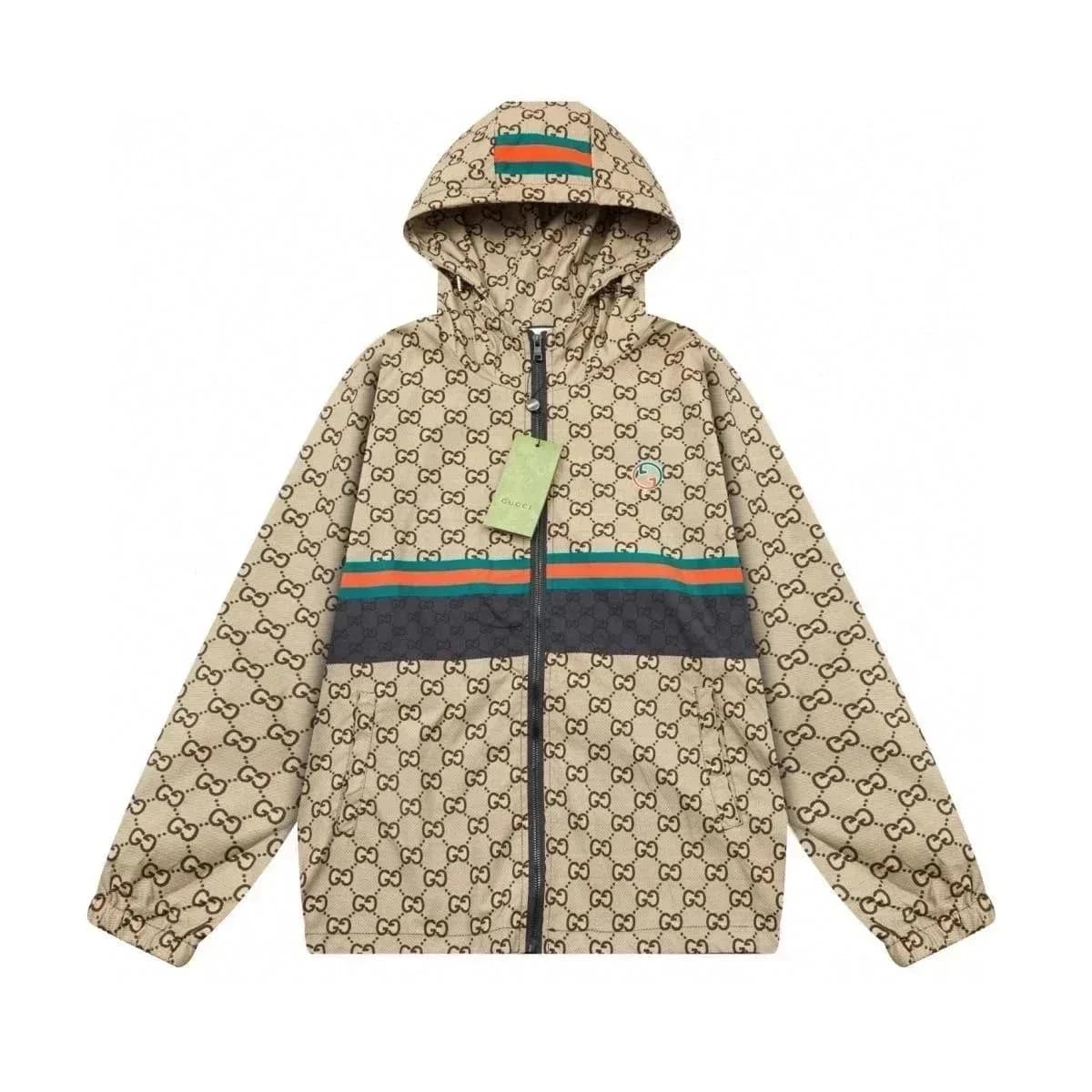 Gucci Runners GG Monogram Beige Windbreaker Jacket
