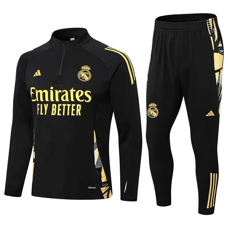 Adidas Real Madrid Black Yellow Tracksuit