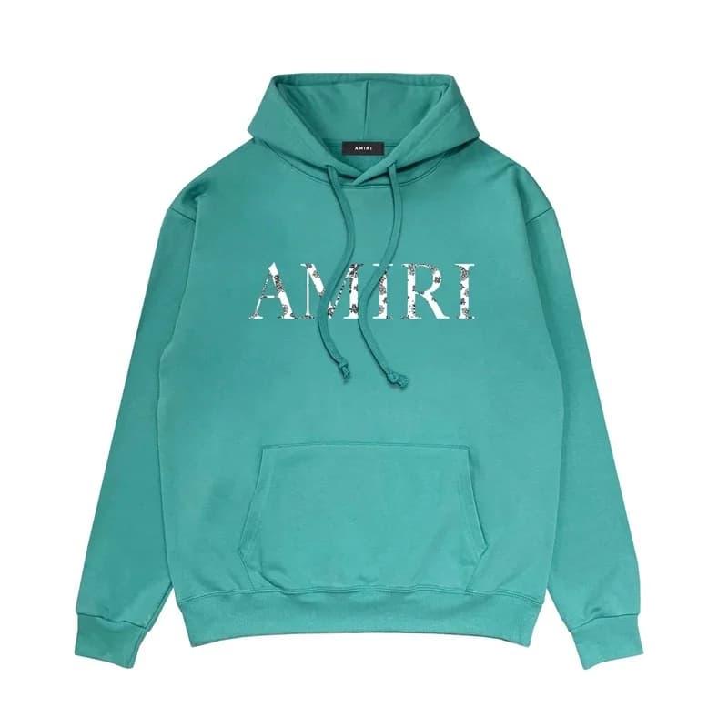 Amiri Floral Hoodie Sweatshirt Teal