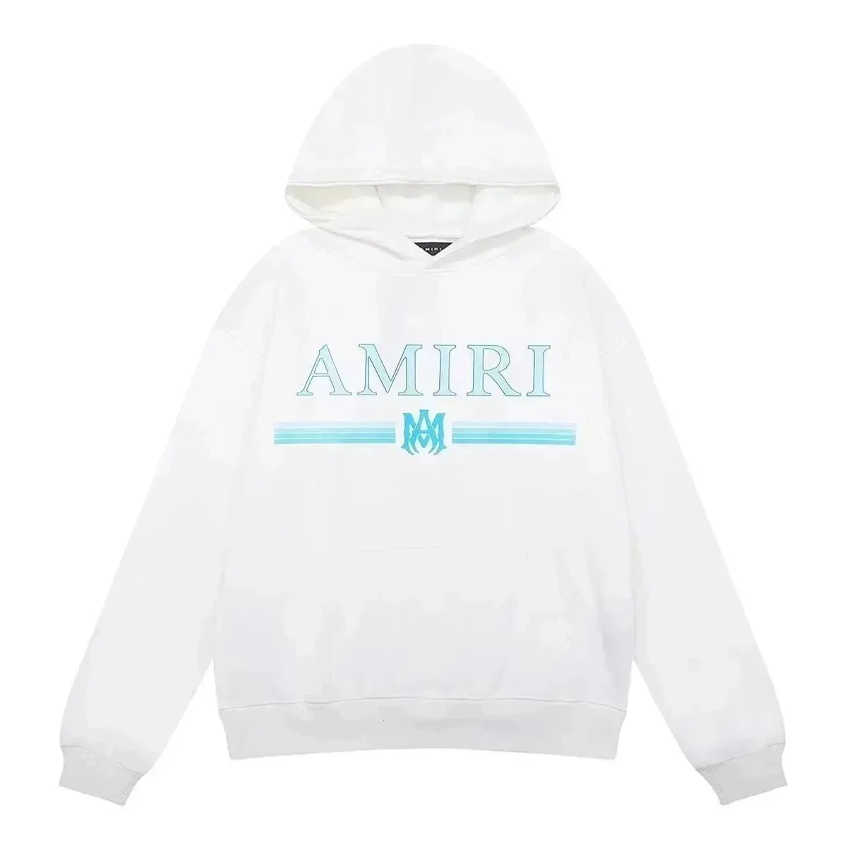 Amiri White AMRI Hoodie with Blue Logo