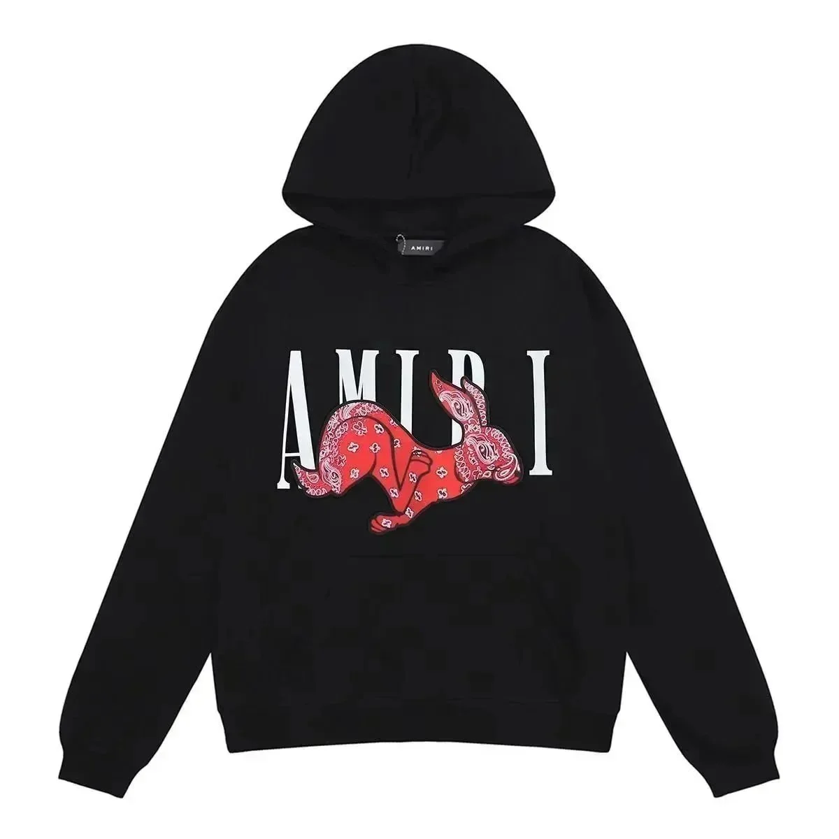 Amiri Black Rabbit Print Hoodie