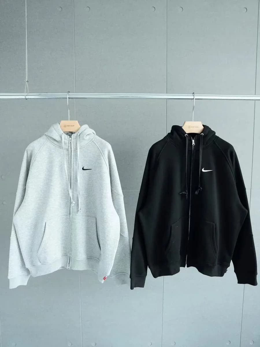 Nike NK-新款拉链卫衣灰色 Hoodie Grey