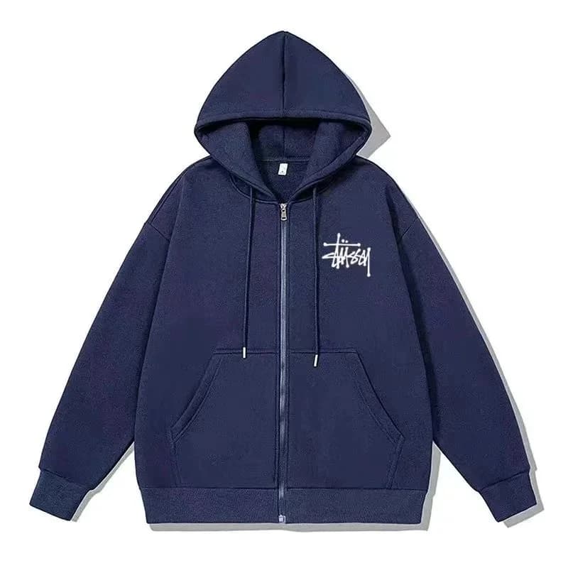 Stussy Deep Blue Zip-Up Hoodie