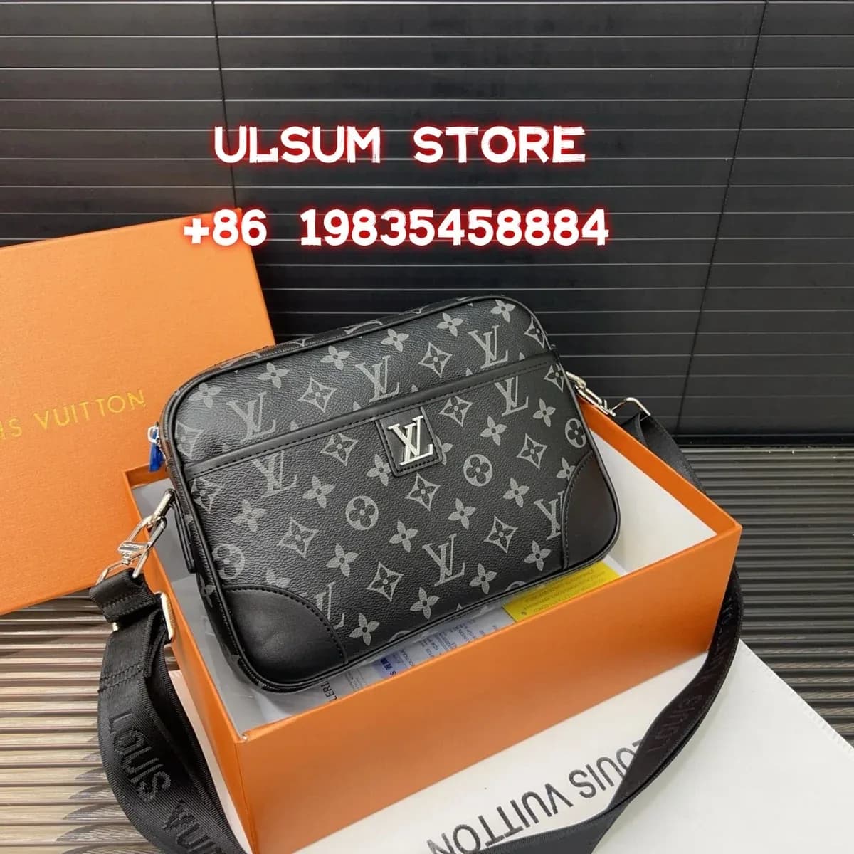 Louis Vuitton Neverfull Monogram Crossbody Bag Black