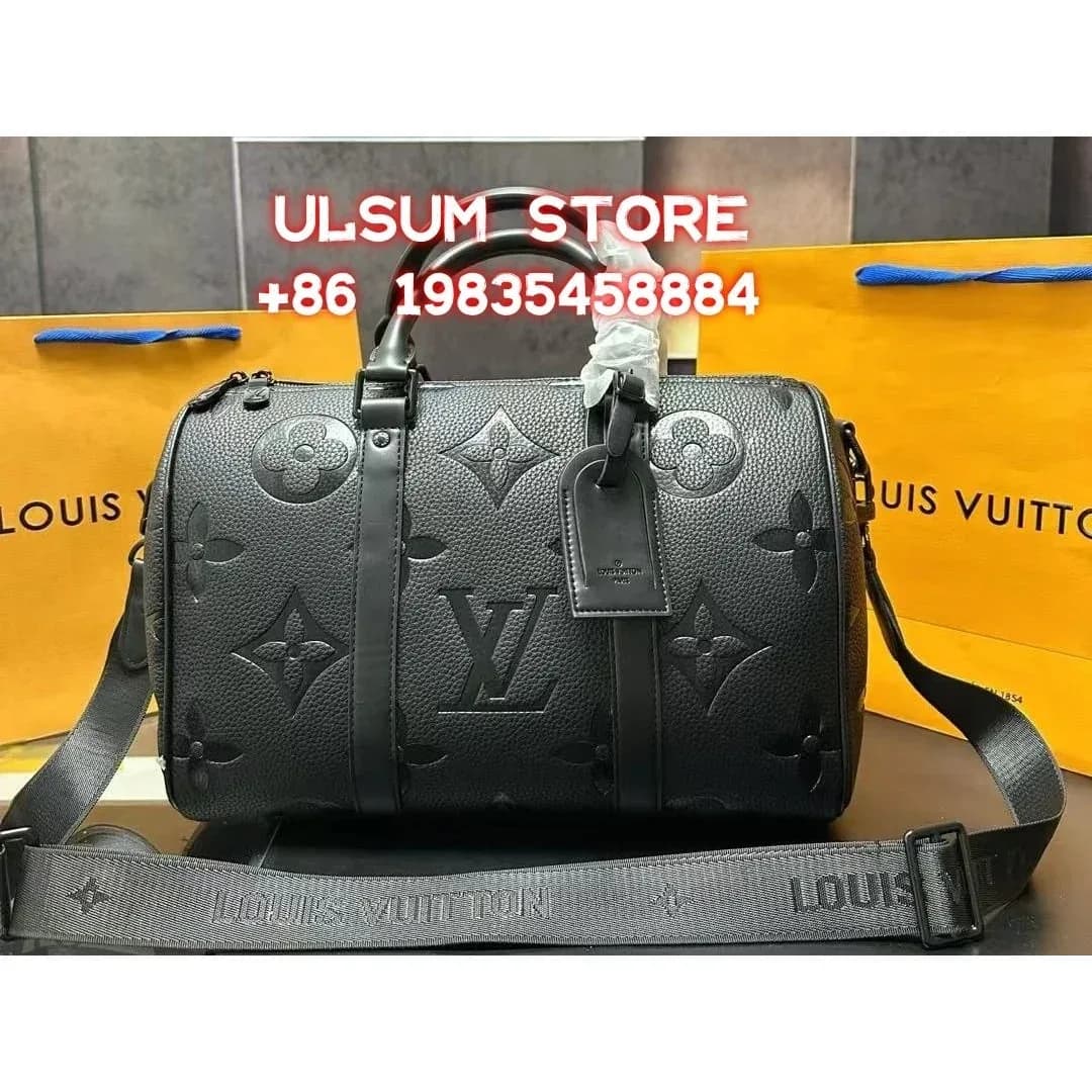 Louis Vuitton Keepall Monogram Black Travel Bag