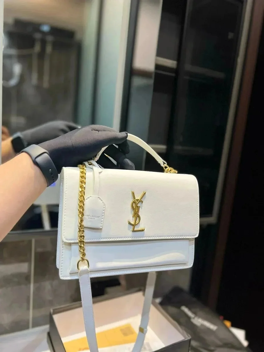 Saint Laurent Tote White YSL Monogram Bag