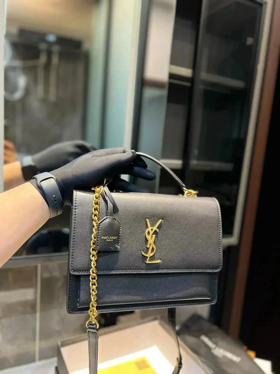 Saint Laurent Tote Monogram Black Leather Bag