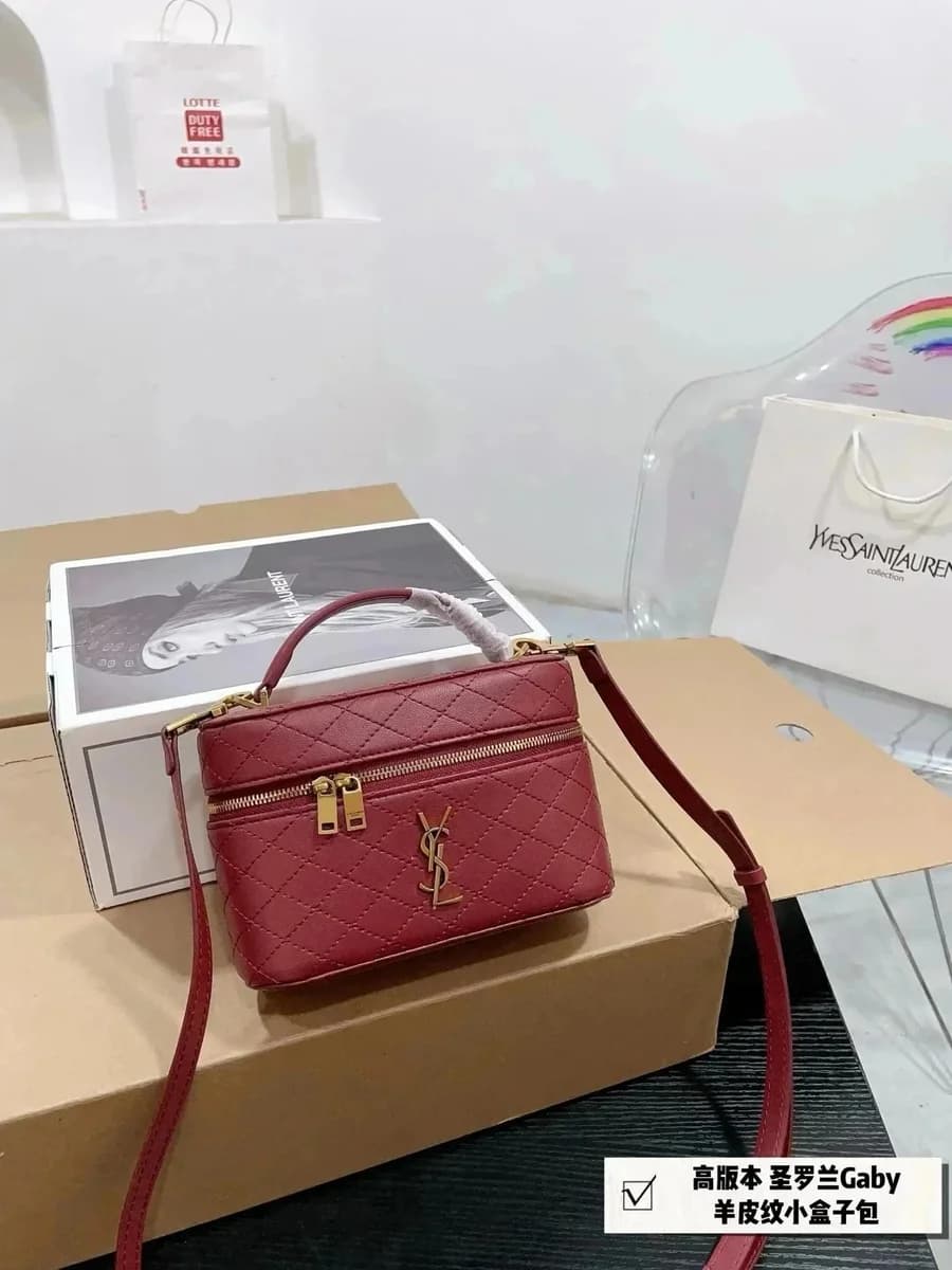 Saint Laurent Gaby Red Quilted Leather Box Bag