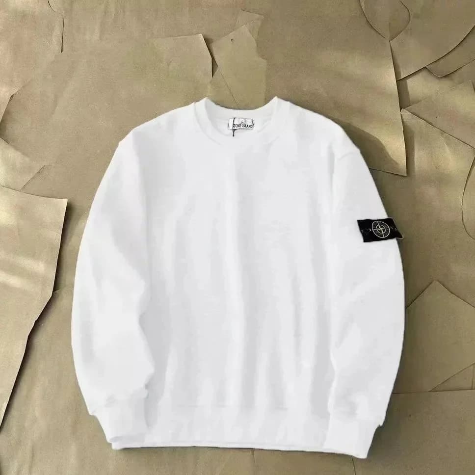 Stone Island 68-15 White Crewneck Sweatshirt
