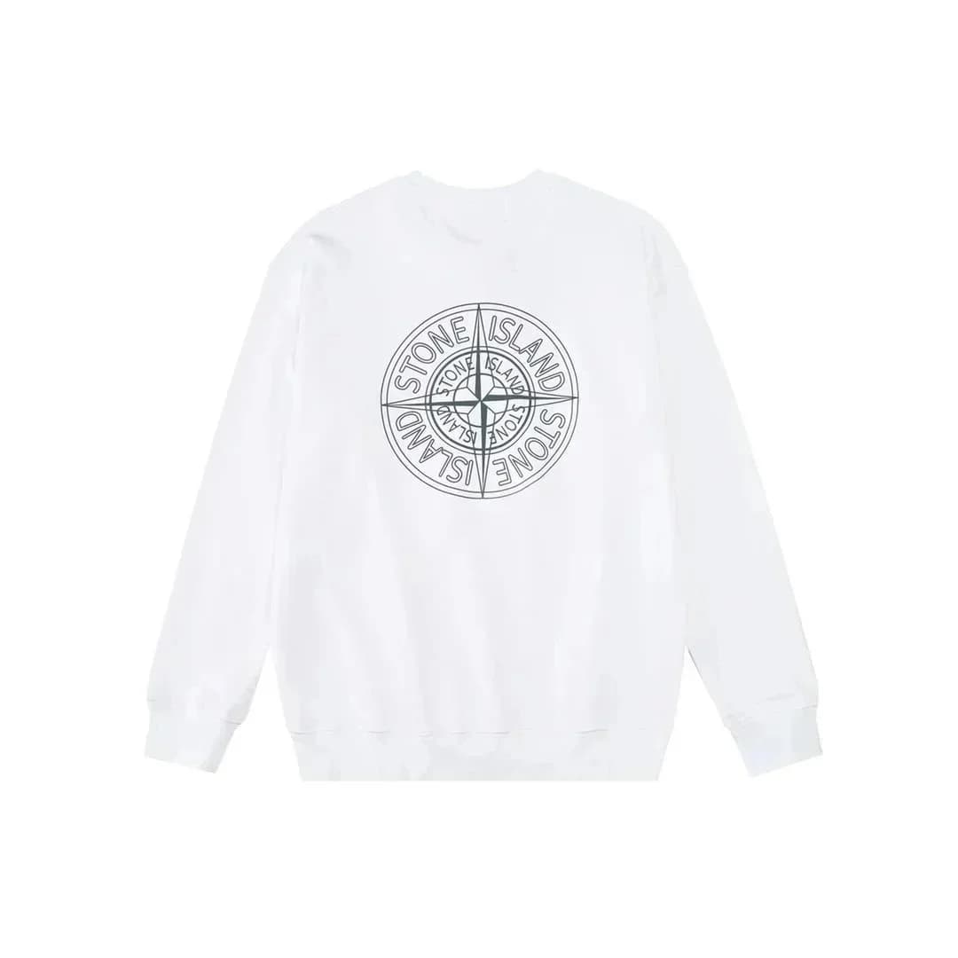 Stone Island 68-15 White Crewneck Sweatshirt