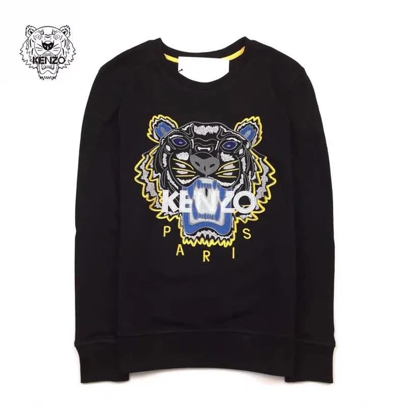 Kenzo Tiger Print Crewneck Sweatshirt Black