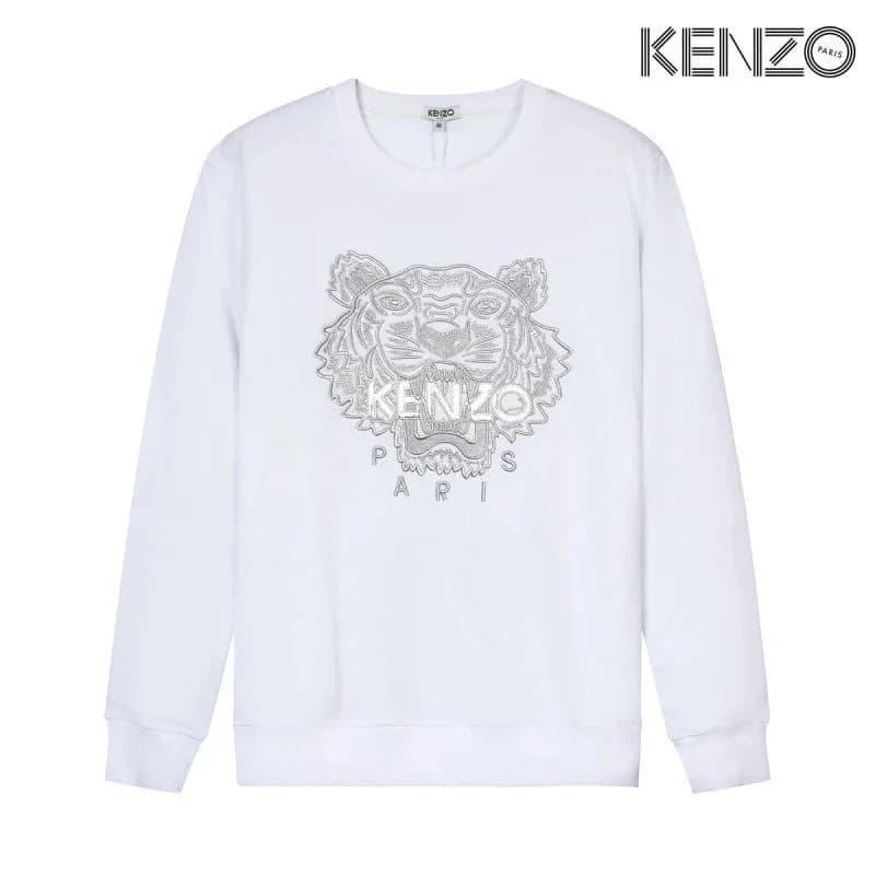 Kenzo White Tiger Embroidered Crewneck Sweatshirt