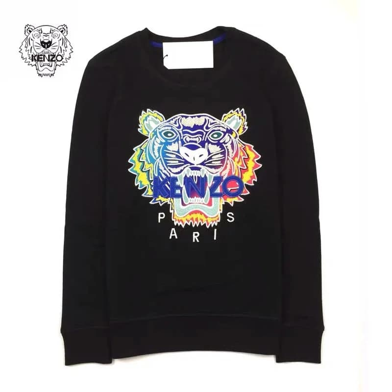 Kenzo Tiger Print Crewneck Sweatshirt Black