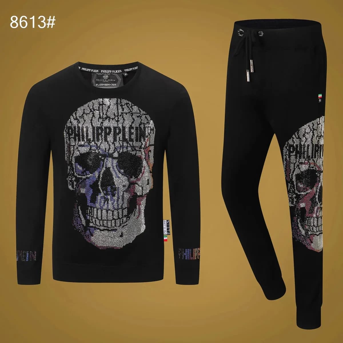 Philipp Plein Skull Print Tracksuit Black