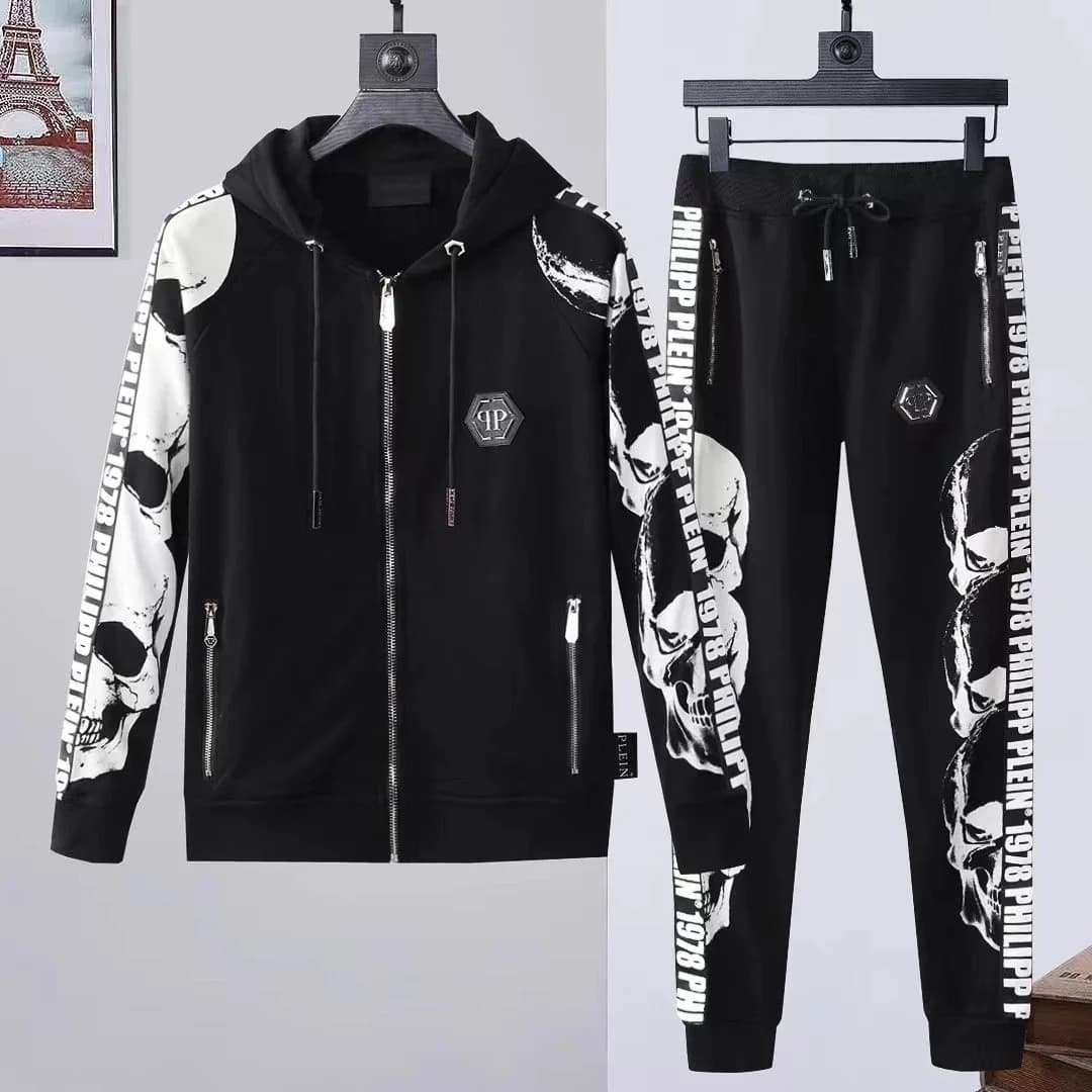 Philipp Plein Skull Print Tracksuit Black