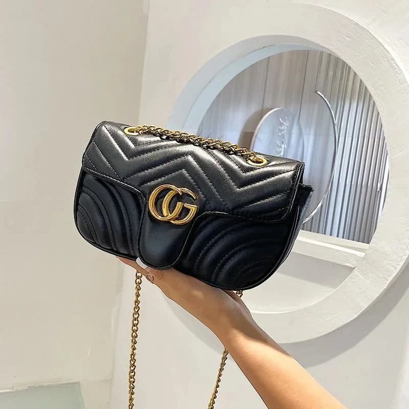 Gucci GG Marmont Black Leather Shoulder Bag