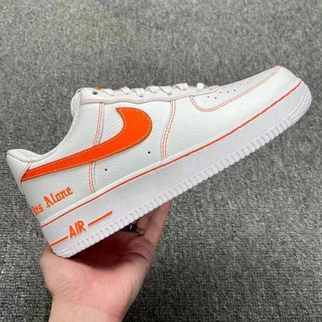 Nike Air Force 1 White Orange Sneakers