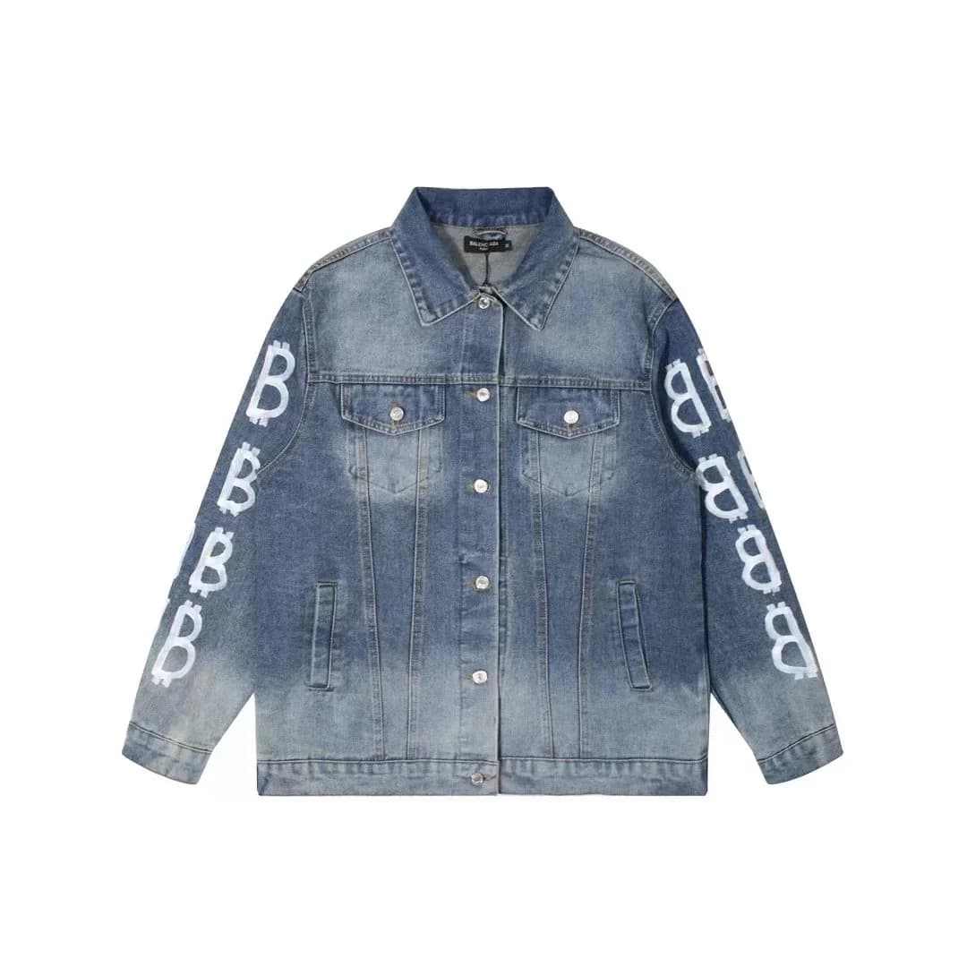 Balenciaga Bitcoin Denim Jacket Blue
