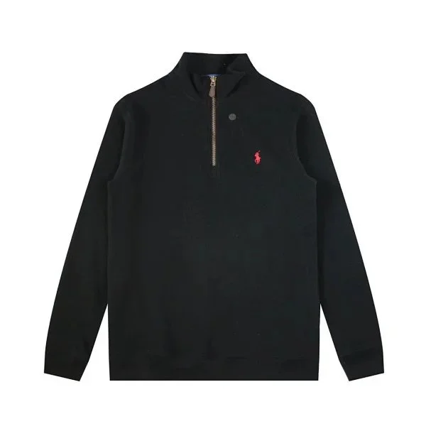 Polo Ralph Lauren Classic Logo Black Zip Neck Sweater