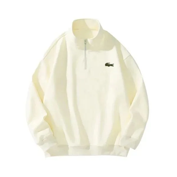 Lacoste Solid Half-Zip Sweatshirt Cream