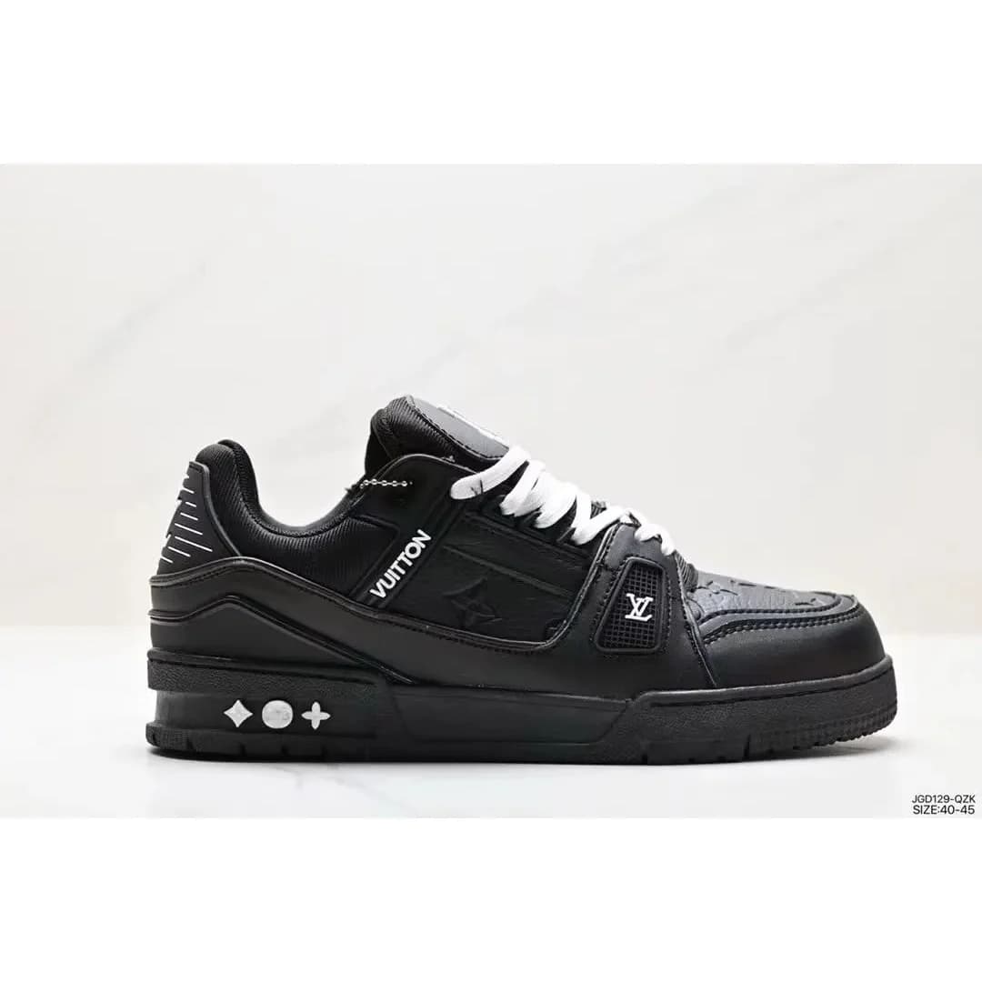 Triple Black Layered Sneakers with Raised Side Details