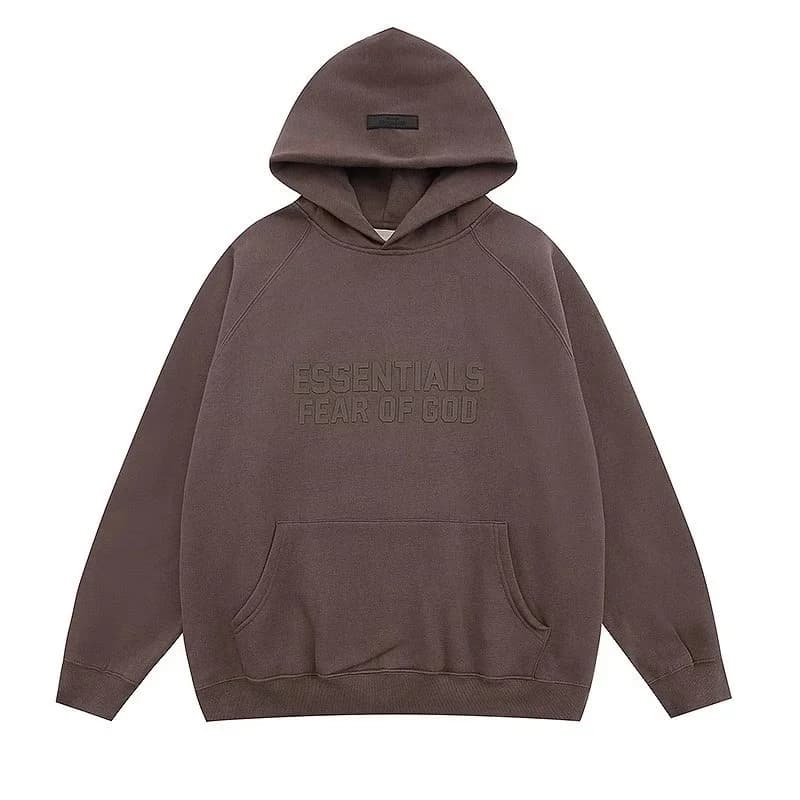 Fear of God Essentials Hoodie Brown Cotton Sweatshirt