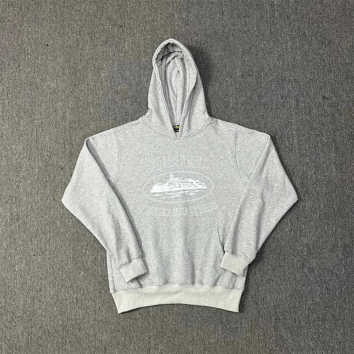 Hoodie 'Cortez Rules the World' Grey Casual Pullover