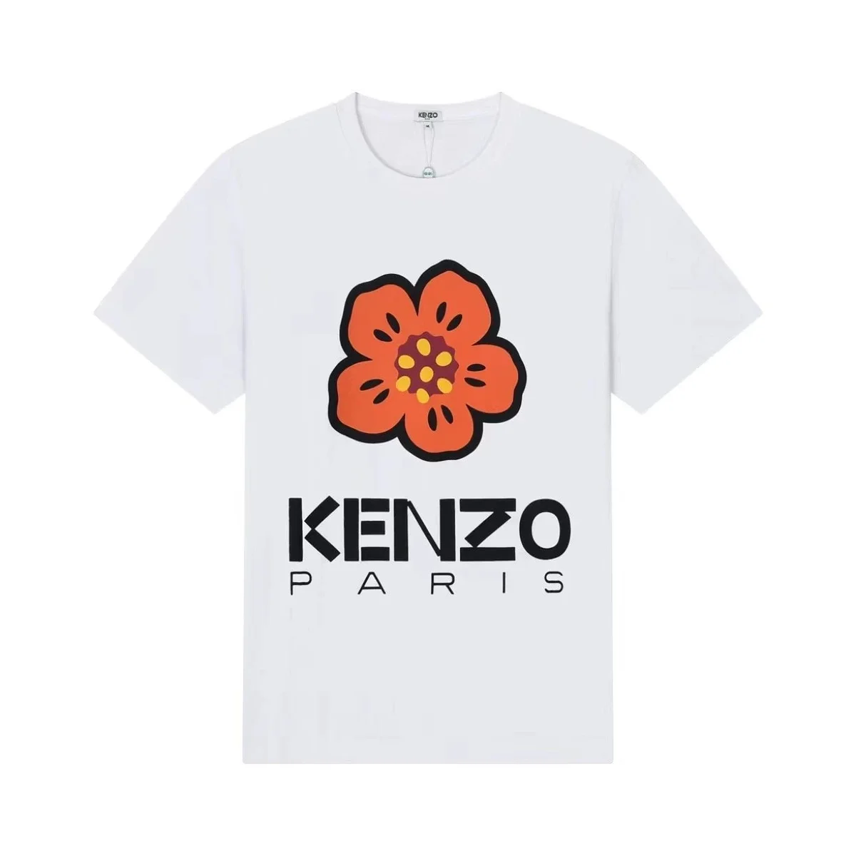 Kenzo White Flower Print T-Shirt