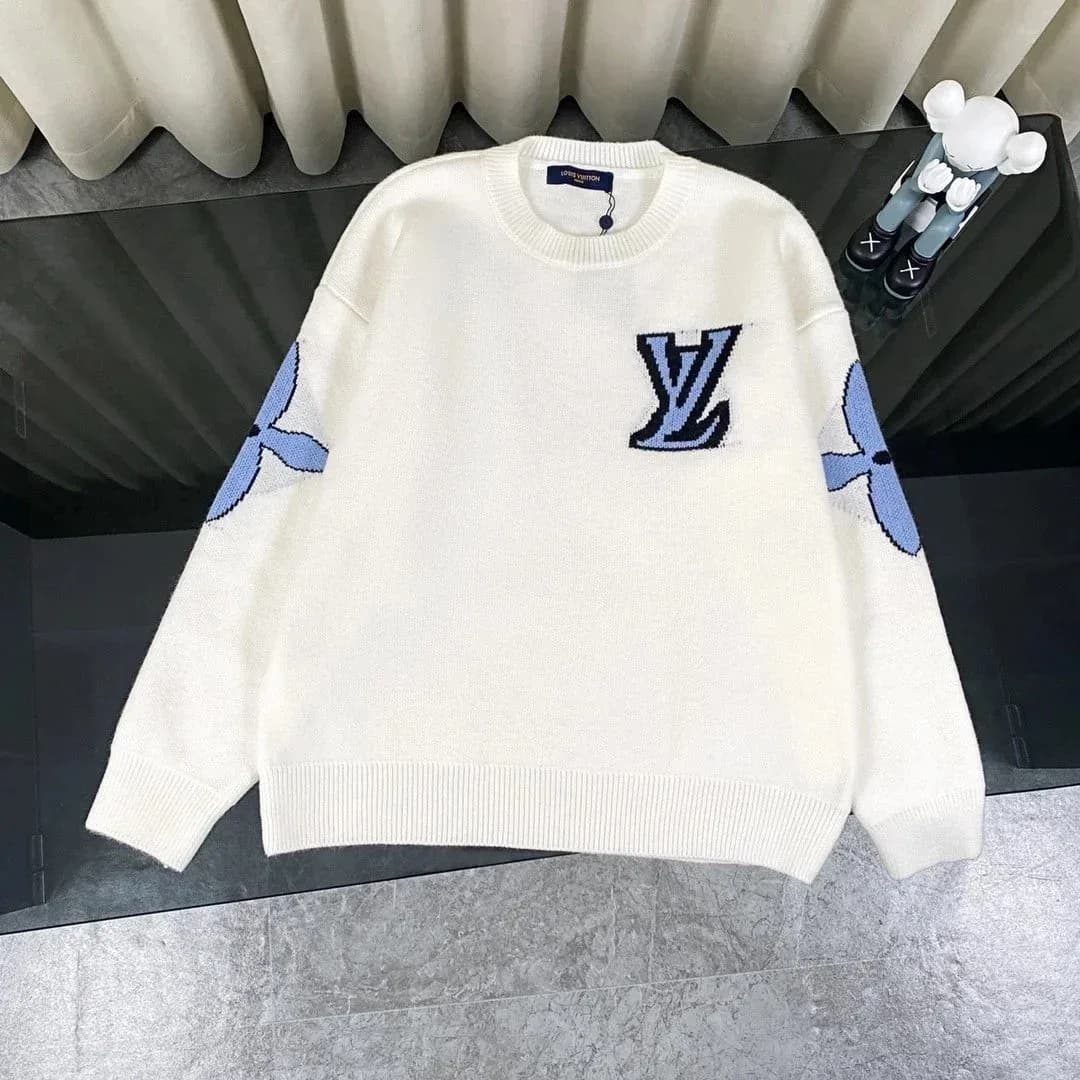 Louis Vuitton Classic Logo Sweater White/Light Blue