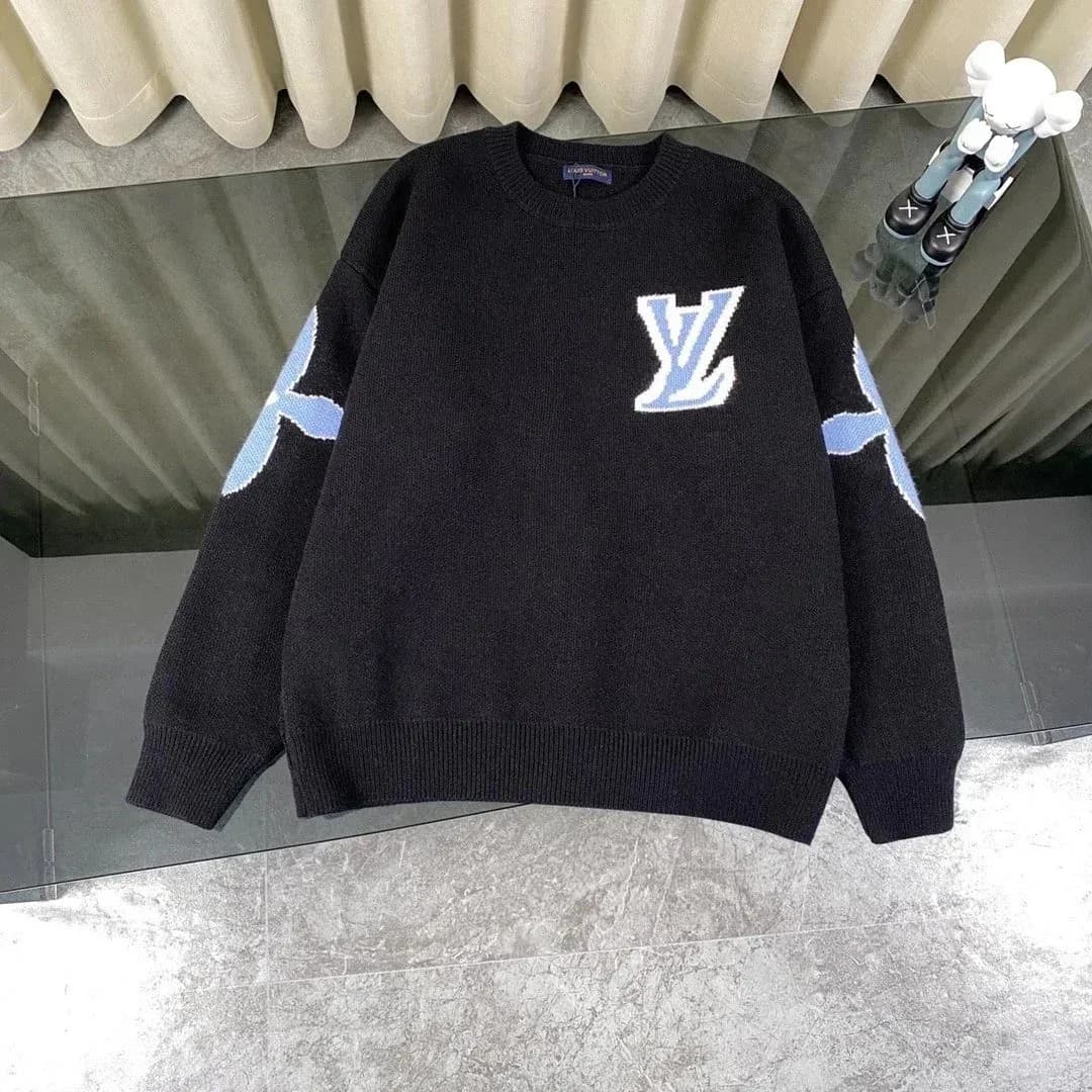 Louis Vuitton LV Logo Knit Sweater Black/Blue
