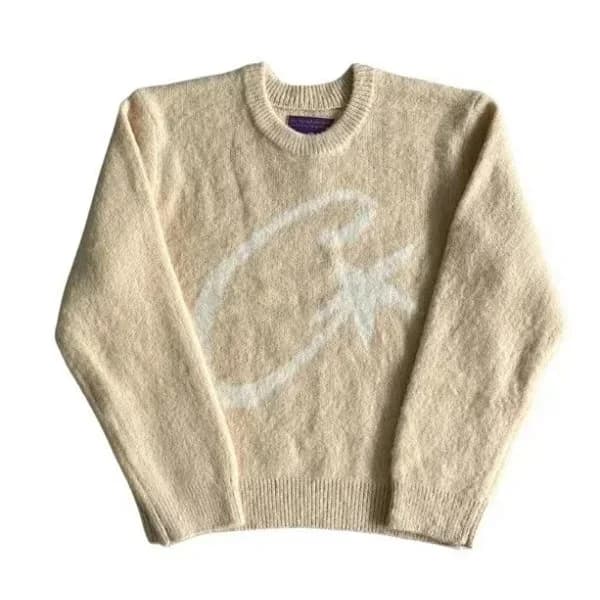 Purple Brand P001 Cream Crewneck Sweater