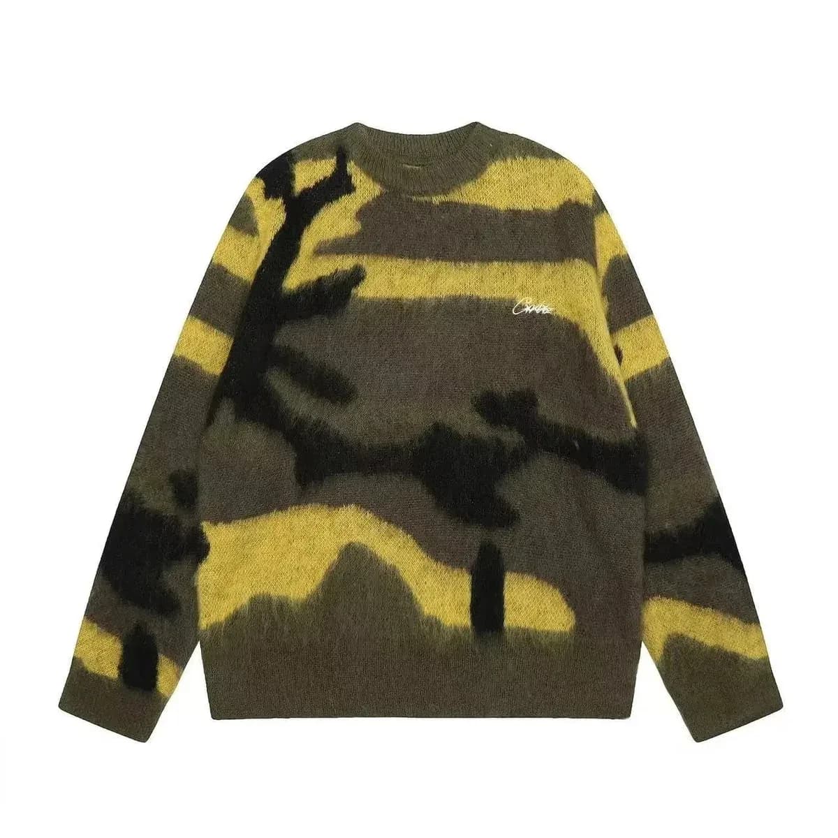 Unisex Camouflage Pattern Knit Sweater