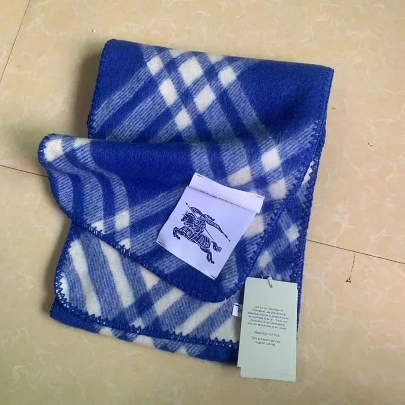 Burberry Blue & White Check Scarf