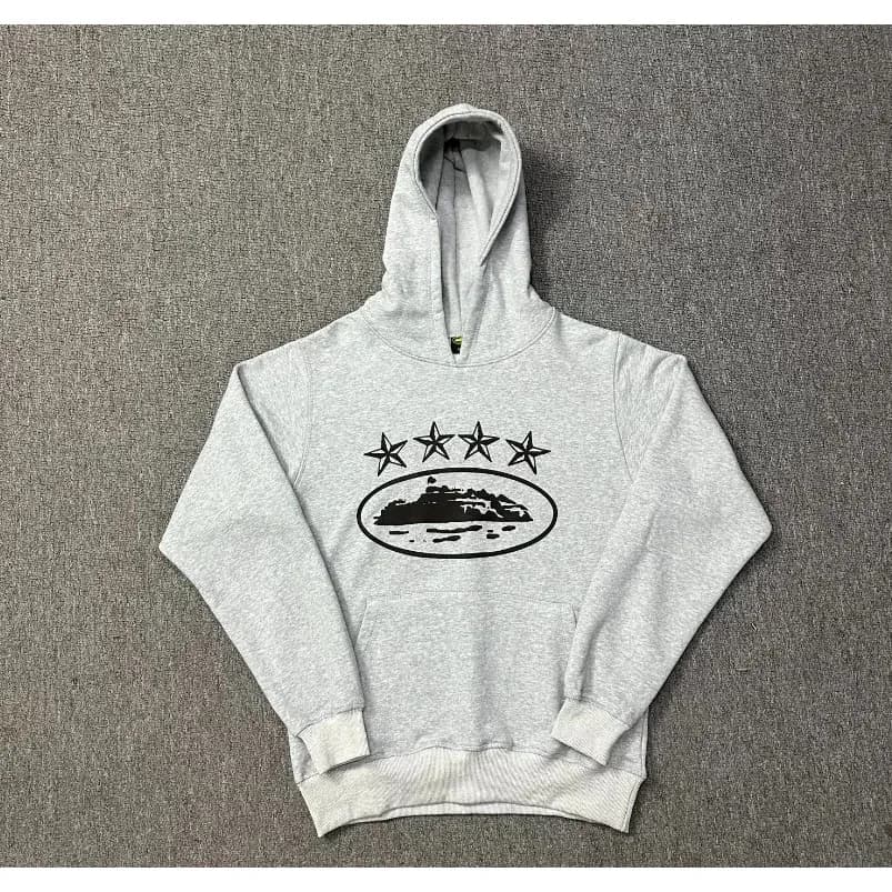 Hoodie with Island Print in 26 Grey