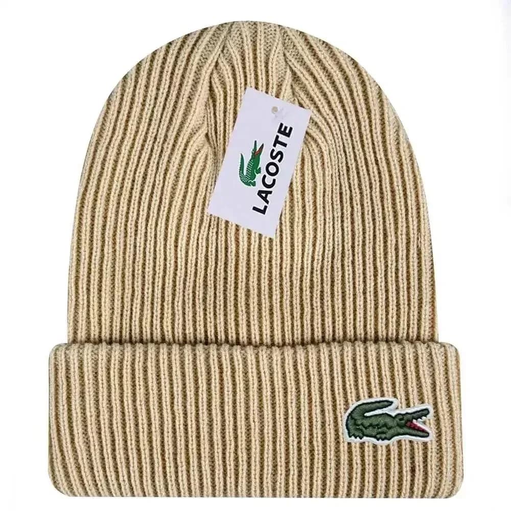 Lacoste Beanie Cream Crocodile Headwear