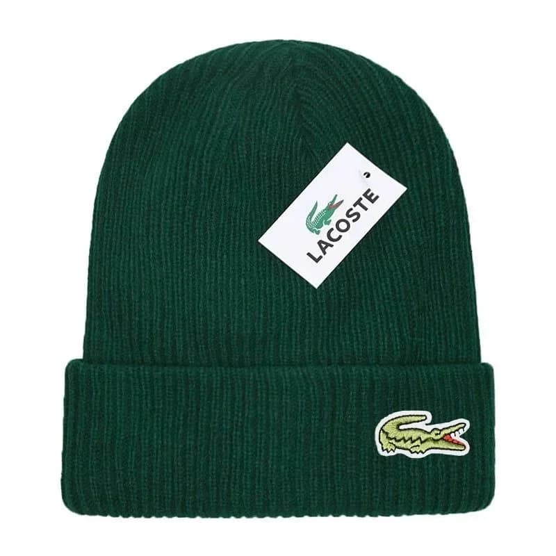 Lacoste Green Crocodile Beanie Hat