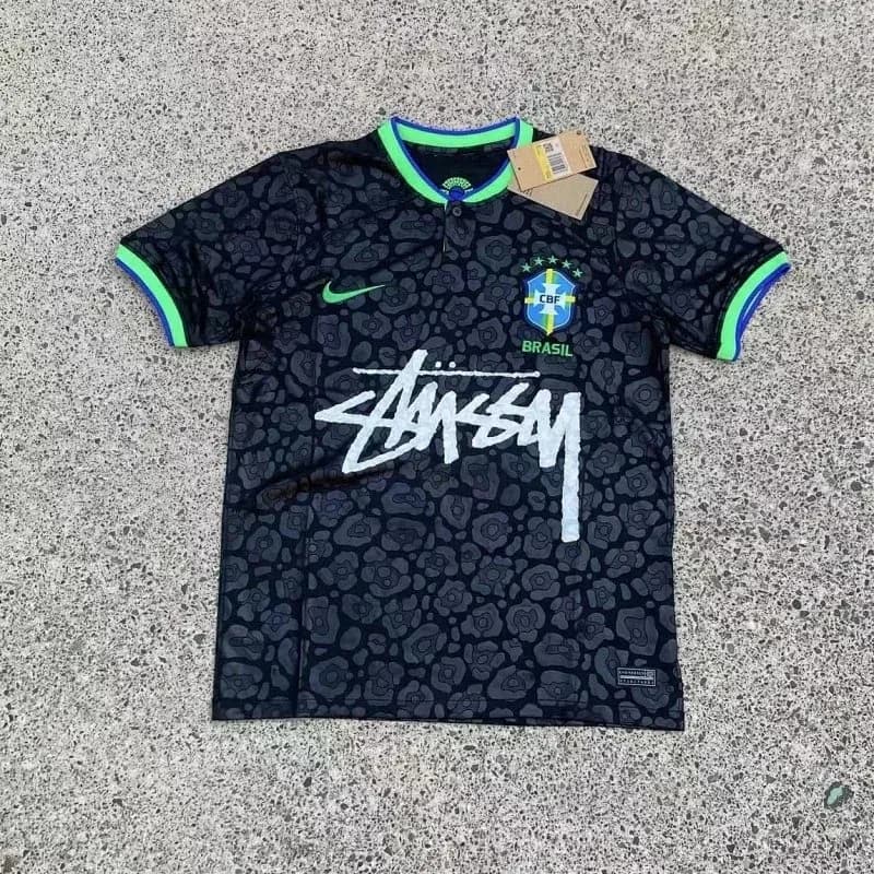 Nike x Stussy Brazil Jersey Black/Neon Green Sporty