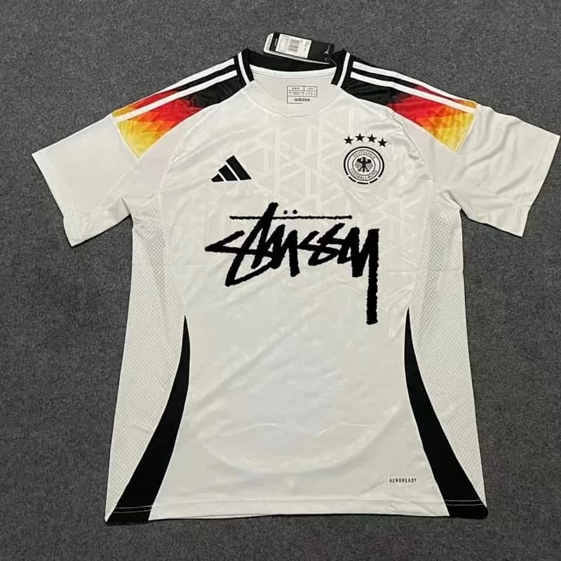 Adidas Stussy Germany Jersey White/Black Soccer Shirt