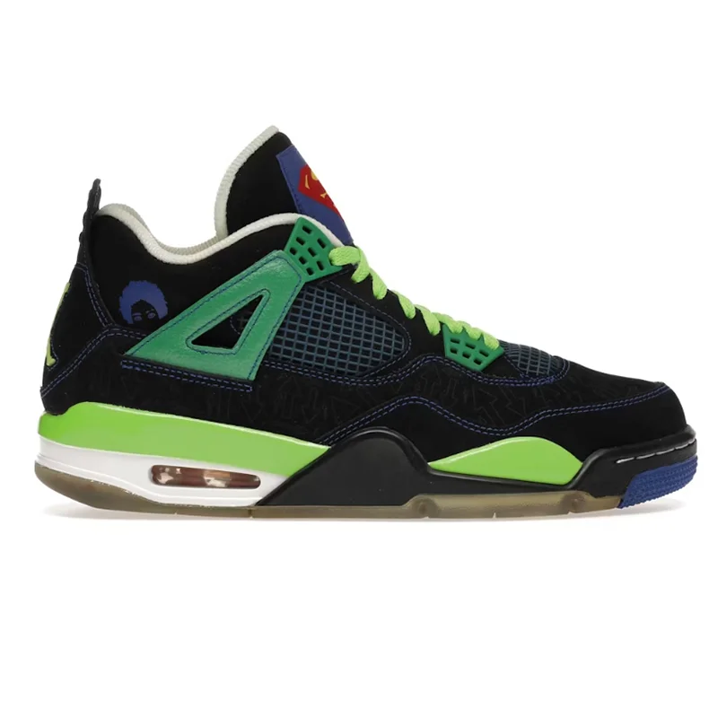 Black and Green Sneakers with Graphic Details
