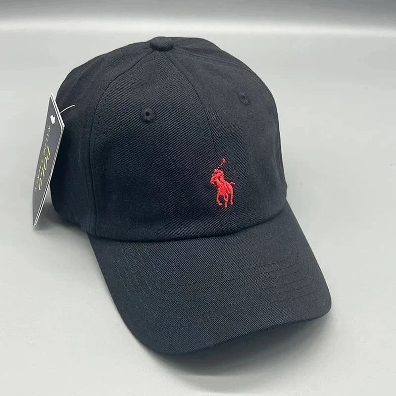 Polo Ralph Lauren Red Pony Black Cap