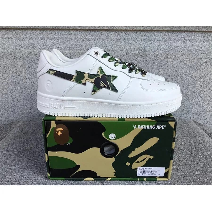 A Bathing Ape BAPE STA Camo Star White Sneakers