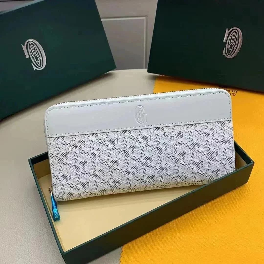 Goyard NEW 6 White Goyardine Wallet