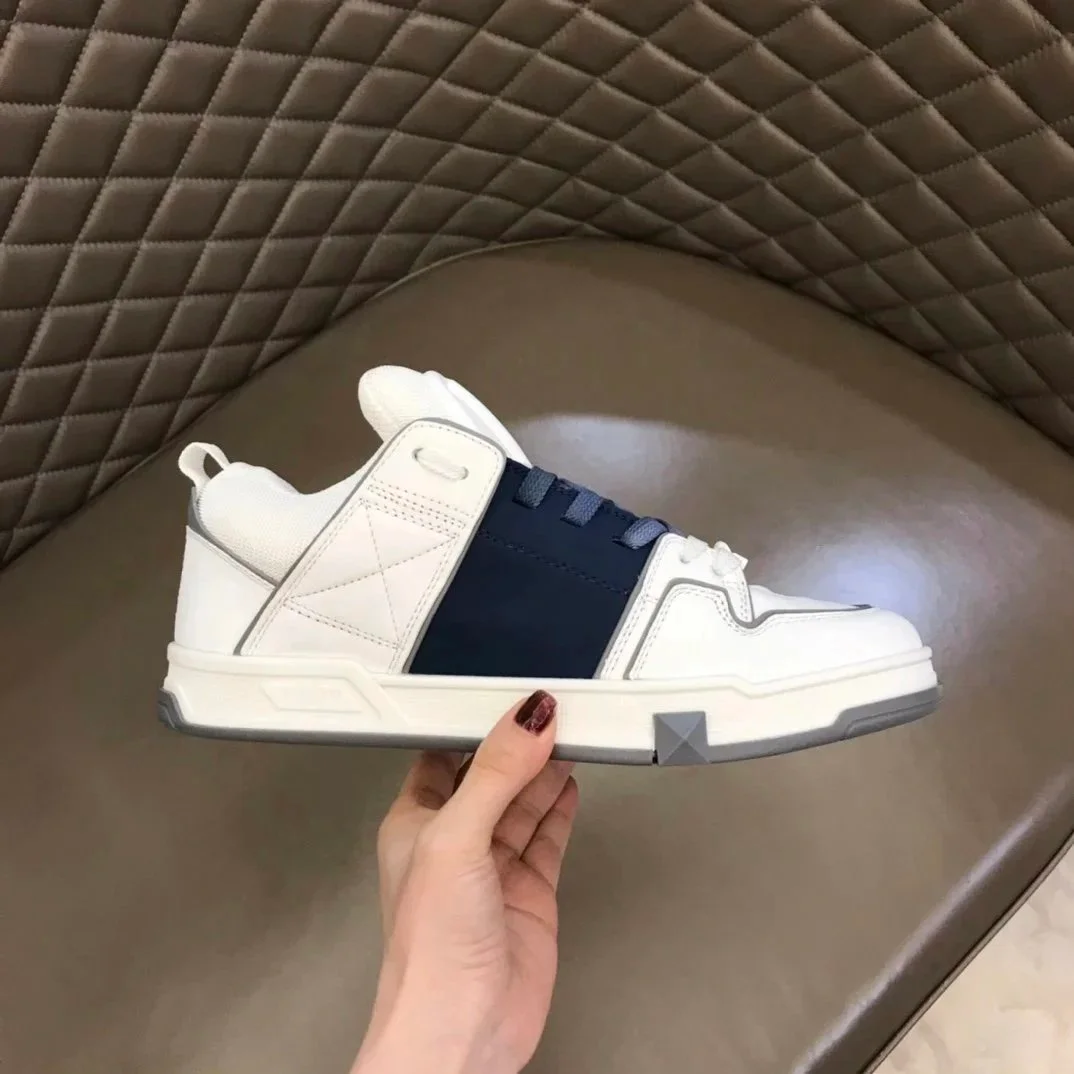 B-1 Blue White Leather Sneakers