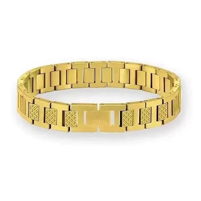 Gold Link Bracelet Solid Metal Accessory