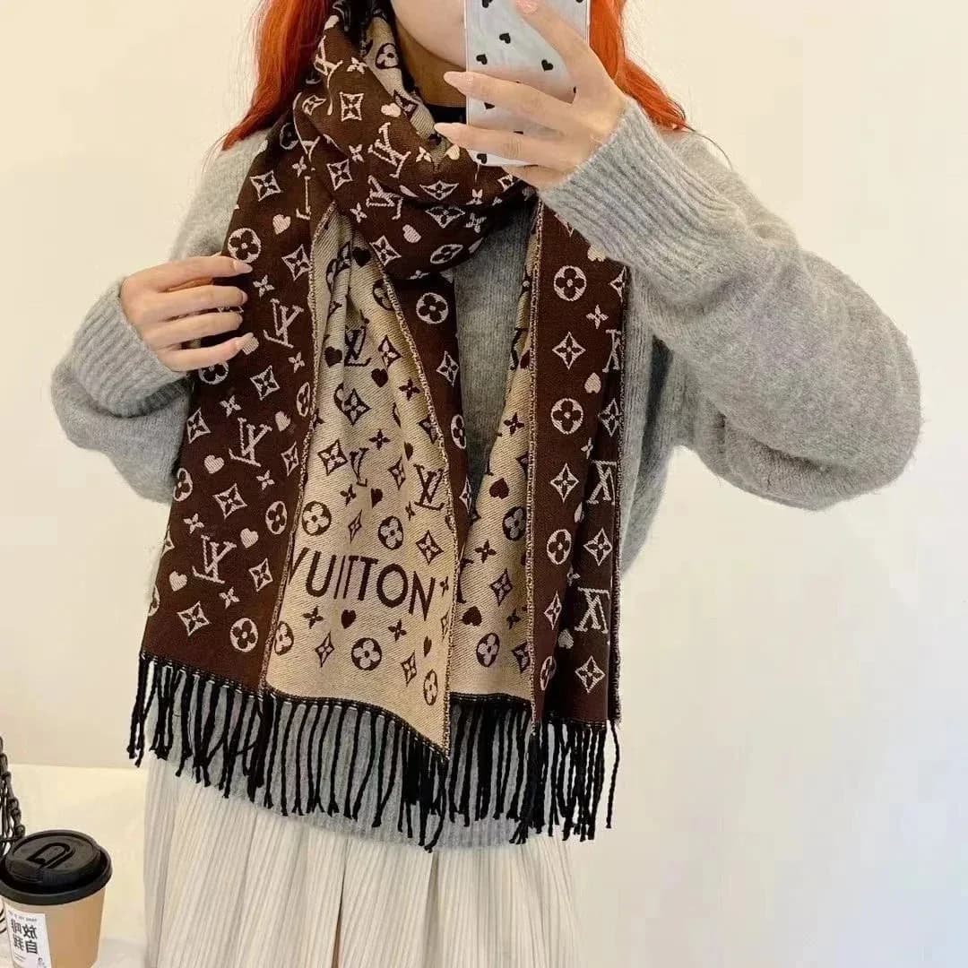 Louis Vuitton Neverfull L字母咖色 Scarf
