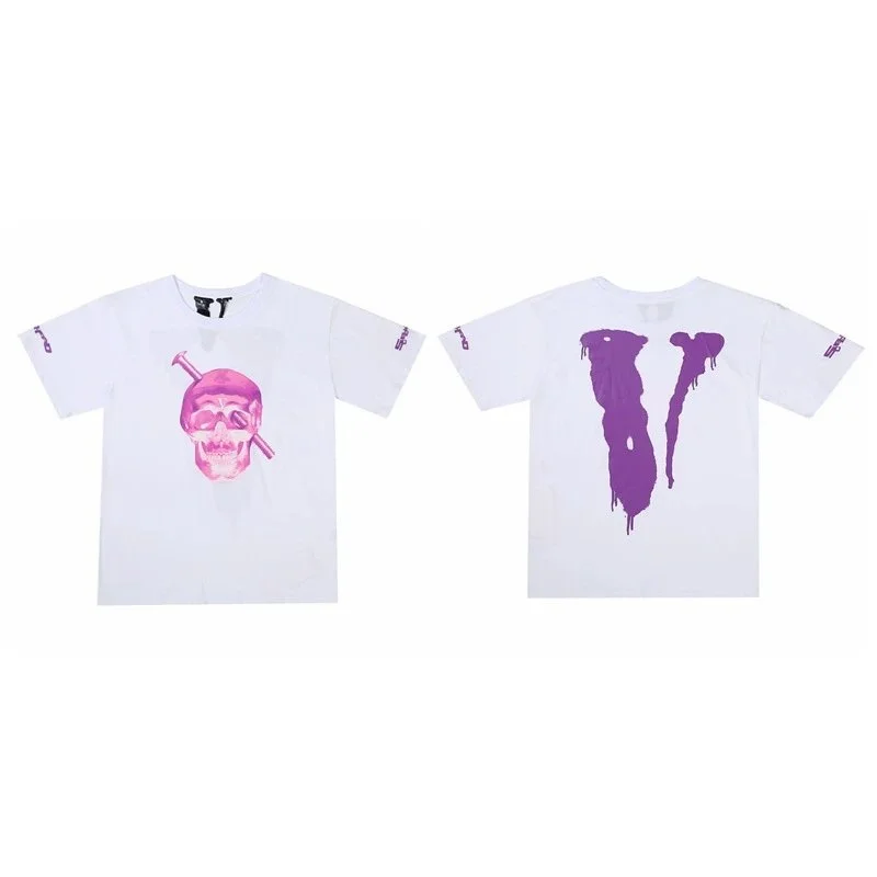 Unisex White Skull Print T-Shirt
